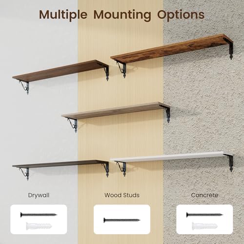 RICHFOCUS Floating Shelves for Wall Decor, 39.4W x 8D Shelves Set of 2 - Image 6