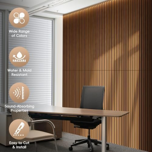 RITOLLO 6-Pack Wood Slat Wall Panels, 46.5 Sq Ft Coverage - Image 3