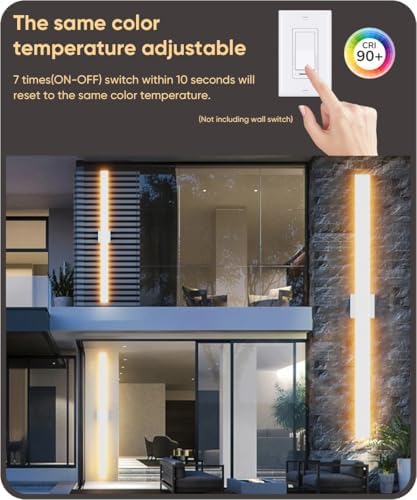Aipsun 47.2" LED Outdoor Wall Light, Modern White Exterior Lighting Fixture - Image 5
