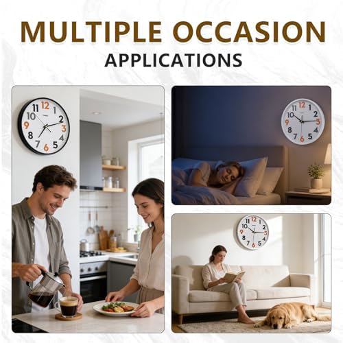 Modern Wall Clock, 10 Inch Silent Non-Ticking Battery Operated – Easy to Read - Image 7