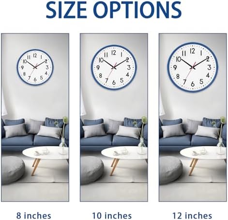 10 Inch Wall Clock Battery Operated Silent Non Ticking Quartz - Image 3