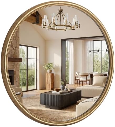 WallBeyond 28 Inch Gold Round Wall Mirror, Circle Mirror by WallBeyond