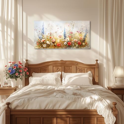 SERIMINO Spring Wildflower Wall Decor, Flower Market Artwork 24X48 Inch - Image 4