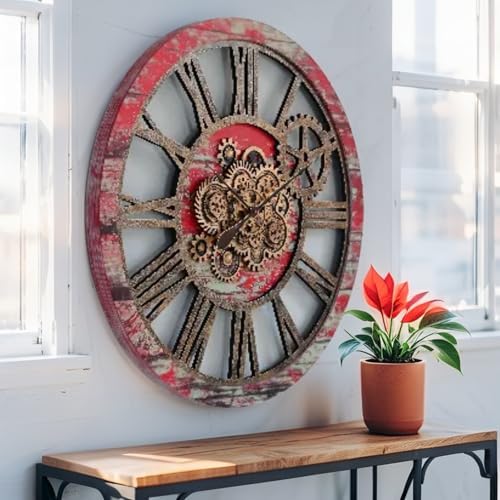 ImprovingLife The Gears Clock 36'' Inch Real Moving Gear Wall Clock Vintage - Image 3