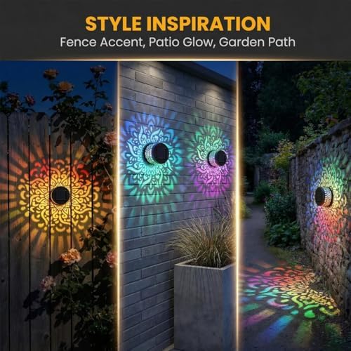 Lscsdf Seven-Color Changing Solar Mandala Projection Wall Light Decorative - Image 2