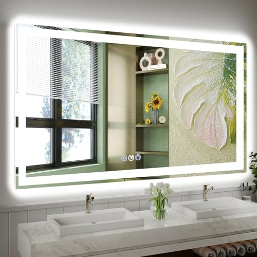 60x36 LED Bathroom Mirror, Separate Front and Back Lights by GreatMirrorTalksItself