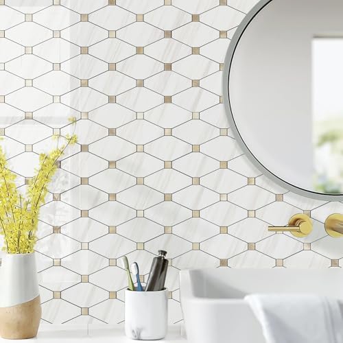 STICKGOO 10 Sheets Peel and Stick Backsplash, Polished Dolomite - Image 4