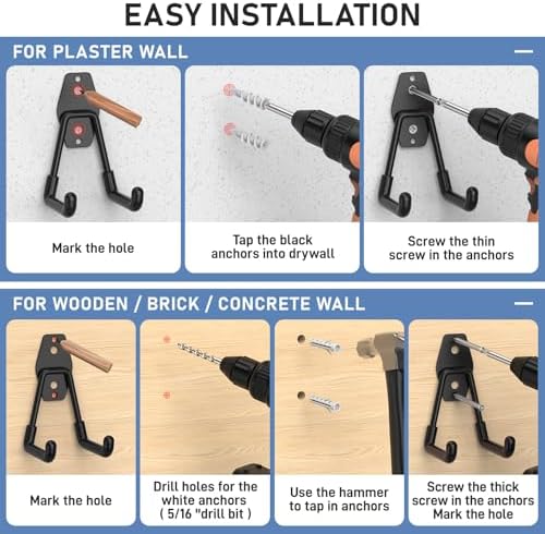 Garage Hooks, Anti-Slip Heavy Duty Wall Mount Hooks - Image 6
