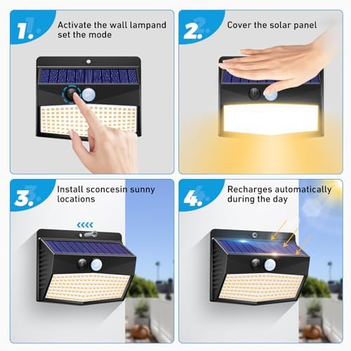 Peasur 20 Pack Solar Motion Sensor Lights Outdoor Waterproof - Image 5