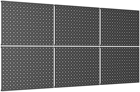TORACK 6 PCS 12x16 in Metal Boards Garage, Tool Organizer Pegboard 24x48 in by TORACK