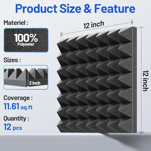 12 Pack Sound Proof Foam Panels - Image 6