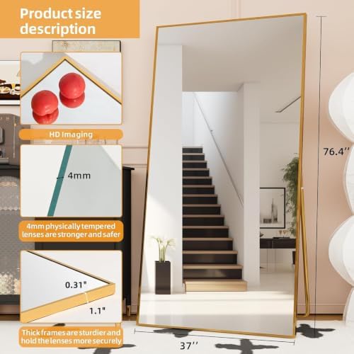 LFT HUIMEI2Y 76.4"x37" Full Length Mirror - Image 2