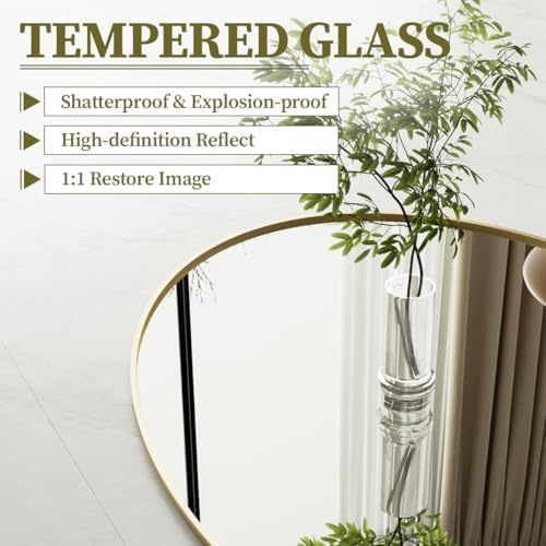 Koonmi Gold Oval Bathroom Mirror - Image 3