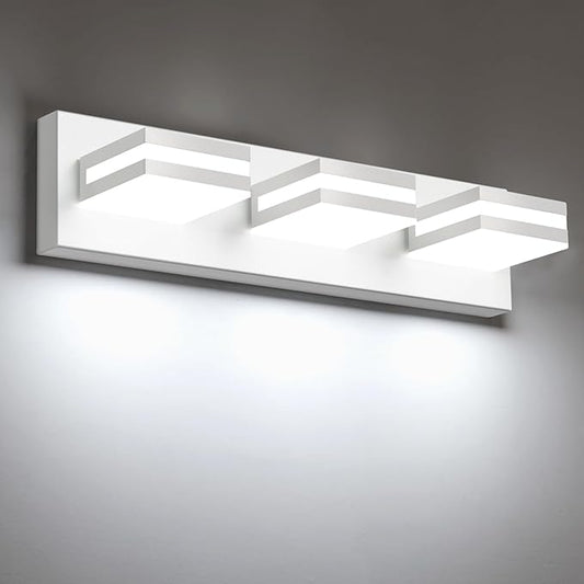 IZORRO LED Modern Bathroom Lights Fixtures, Matte White Acrylic Wall Lighting by IZORRO