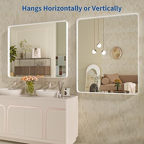 WEER White Bathroom Vanity Mirror 40x32 Inch - Image 5