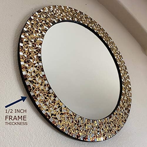 24" Decorative Mosaic Glass Wall Mirror - Image 3