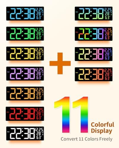 17.2" Large Digital Wall Mount Clock, Big LED - Image 5