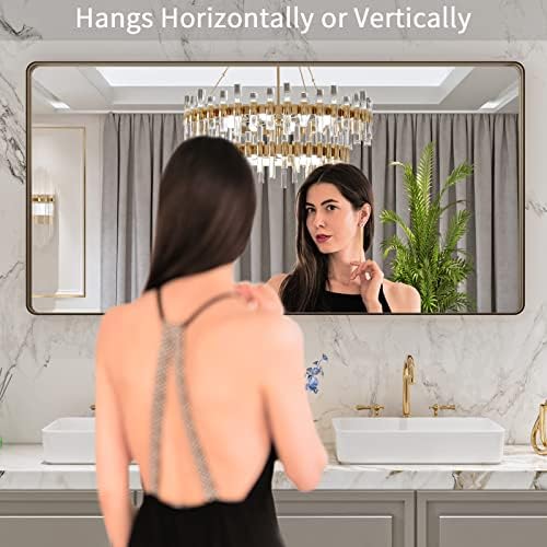 LOAAO 60"X30" Bronze Bathroom Mirror - Image 2