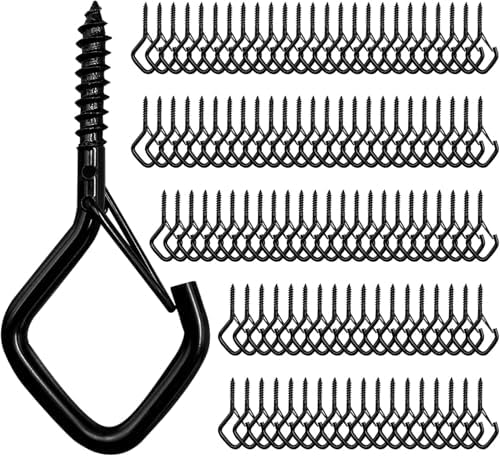 2.36IN Ceiling Screw Hooks for Hanging Plants, Safety Buckle by Ticway
