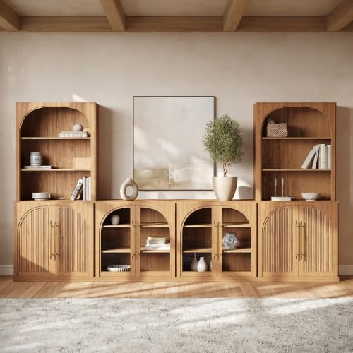 BELLEZE Jagger 130" Wall Unit 5-Piece Modular TV Stand - Image 5