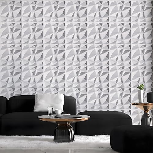 AMIGO 33 Piece 3D Wall Panels Diamond Pattern, High-Strength PVC, Recyclable - Image 5