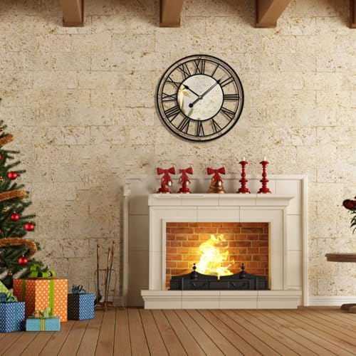 Metal Wall Clocks Battery Operated Vintage Black Mirror Large Iron Wall Clock - Image 6