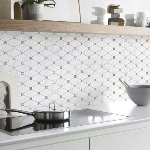 STICKGOO 10 Sheets Peel and Stick Backsplash, Dolomite White - Image 4