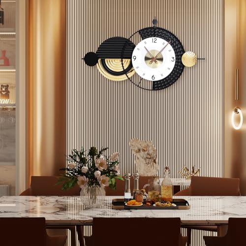 20.8X34.2 inch Modern Abstract Metal Decorative Wall Clock - Image 6