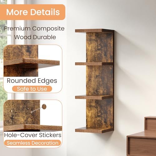 upsimples 4 -Tier Floating Wall Shelf - Image 3