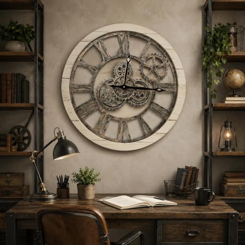 The B-Style Large Wall Clock 24 inch Desert Beige - Image 4