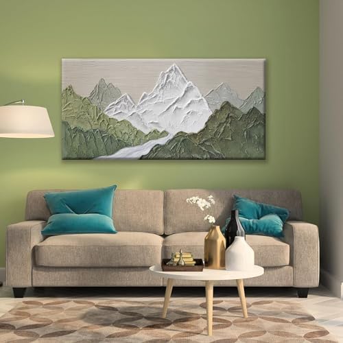 YISXINOAG Green Mountain Forest Landscape Wall Art Abstract Nature 24"X48" - Image 2