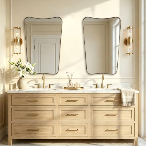 ANDY STAR Irregular 20"x30" Brushed Gold Vanity Mirror - Image 3