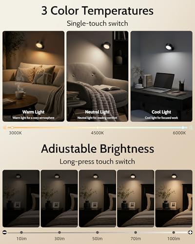 Rechargeable Wall Sconces with Remote, Magnetic Wall Lights - Image 6