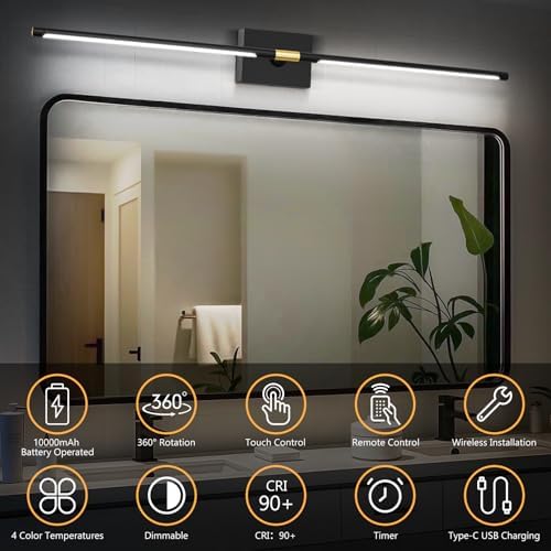 Eneru Battery Operated Wall Sconce, Rechargeable Wireless Light 1 Pack 4CCT - Image 4
