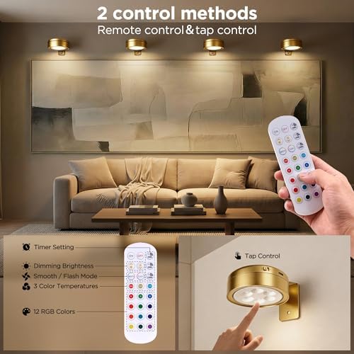 6-Pack Picture Lights for Wall, Rechargeable Cordless Poster Lights - Image 5