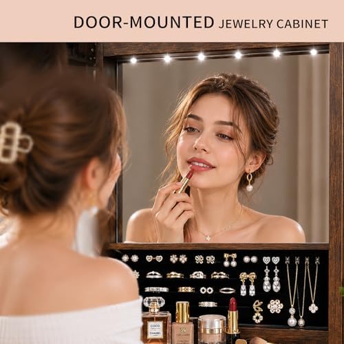 Over the Door Jewelry Organizer, Wall Mounted Jewelry Cabinet - Image 3