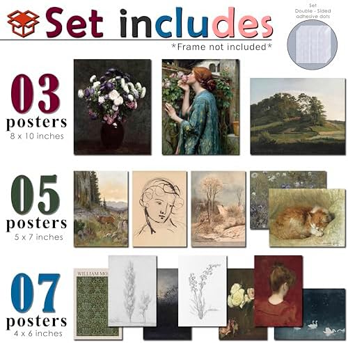 LANCHI95 15PCS Unframed Dark Academia Vintage Art - Image 2