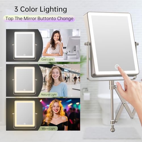FASCINATE 8.7" 5000mAh Rechargeable Wall Mounted Makeup Mirror - Image 5