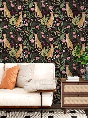 Floralplus Black Leopard Wallpaper Peel and Stick Wallpaper Removable Vintage - Image 5