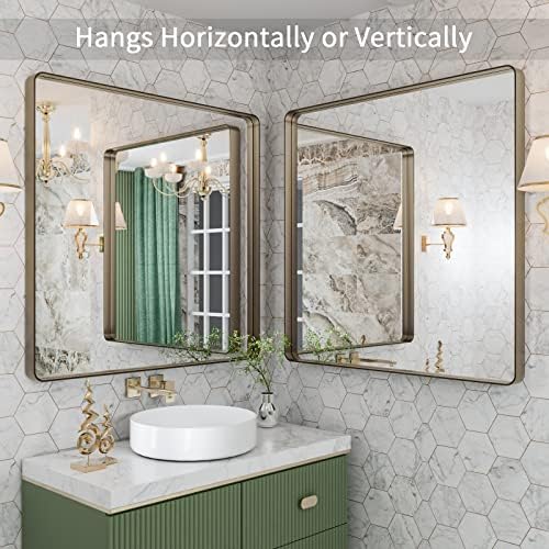 LOAAO 36"X36" Bronze Bathroom Mirror - Image 4