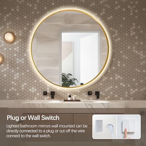Niccy 44" Round LED Bathroom Backlit Mirror - Image 6