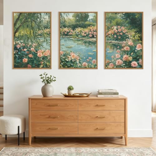 IARTTOP Extra Large Monet Landscape Framed Wall Art 24x36 Inch Nature Flower - Image 5