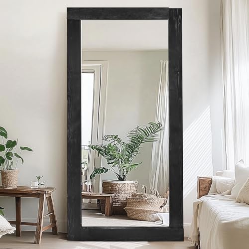 71x32in Full Length Mirror, Solid Wood Convex Frame - Image 5