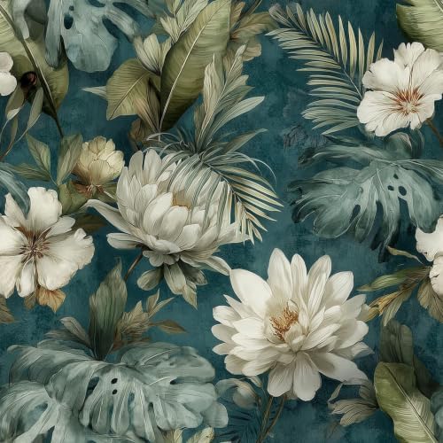 Tropical Floral Peel and Stick Wallpaper Self Adhesive 17.72" x 236.21'' Peony by Unknown