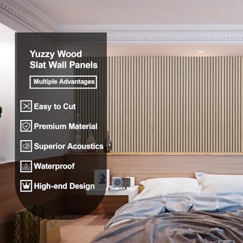 Yuzzy Wood Panels for Wall, 4 Pack 120" x 11" Acoustic Wall Panels, Wood Slat - Image 3