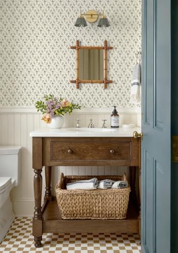Heroad Peel and Stick Wallpaper Green Floral Contact Paper Farmhouse Rustic - Image 3