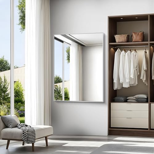 BONEWEI Silver Bathroom Mirror, 36x48 inch Wall Mirror - Image 3