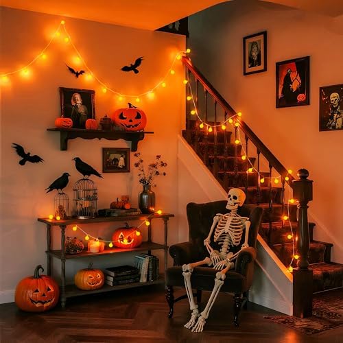 JMEXSUSS Connectable 100 LED Globe Orange Halloween Lights Indoor - Image 6