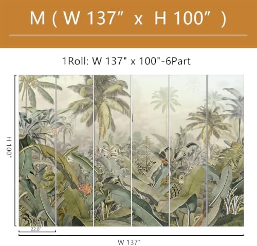 Tropical Rainforest Plant Leaves Palm Tree wall Mural Peel and Stick - Image 4