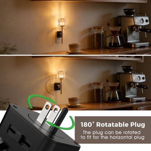 L LOHAS LED Night Lights Plug into Wall, Crystal Acrylic Cylinder Nightlight - Image 3